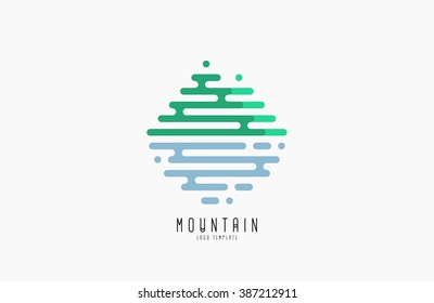 Mountain line logo. Beautiful logo. Creative logo. Line logo design.