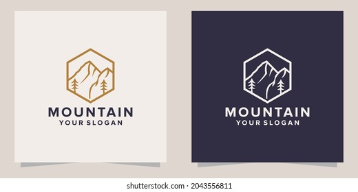 mountain line logo design template