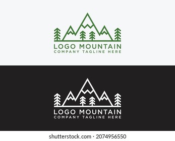 Mountain line logo. Style and colored lines.