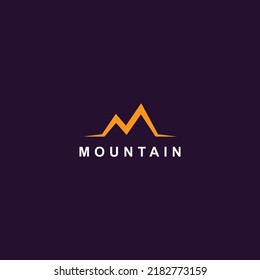 Mountain line M letter logo design