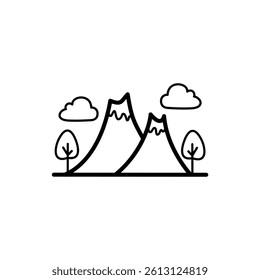 Mountain line minimalist vector illustration