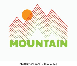 Montaña y alinearse paralelamente en forma de montaña ilustración vectorial para insignia, camiseta y otros