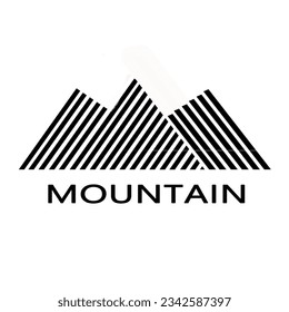 Mountain line stripes vector. Flat vector logo design template element.