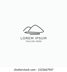 Mountain With Line Style Logo Icon Design Template. Minimalist, Modern, Simple Vector Illustration