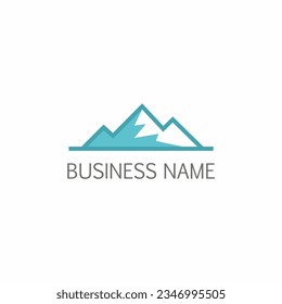 Mountain line triangle logo vector image
