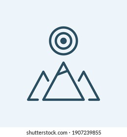 Mountain Line Vector Icon for Achievement, Success, Motivation and more. Editable Stroke. 48x48 Pixel Perfect