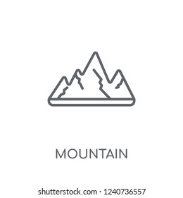 Mountain linear icon. Modern outline Mountain logo concept on white background from Architecture and Travel collection. Suitable for use on web apps, mobile apps and print media.