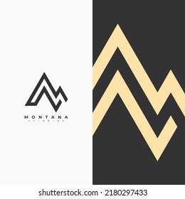 mountain lineart logo  icon template