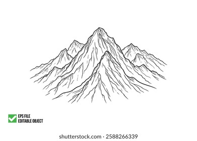 MOUNTAIN LINEART MINIMALISTIC STYLE ILLUSTRATION