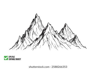 MOUNTAIN LINEART MINIMALISTIC STYLE ILLUSTRATION