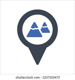Mountain location icon, Vector Graphics