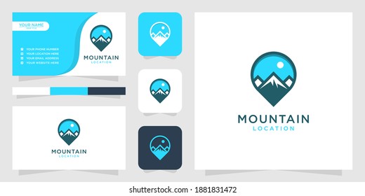 Mountain location logo and business card