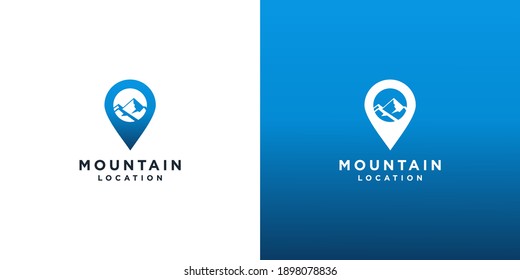 Mountain location logo design vector