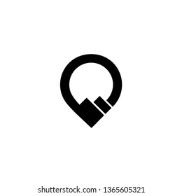 mountain location symbol logo vector