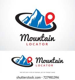 Mountain Locator Logo Template Design Vector, Emblem, Design Concept, Creative Symbol, Icon