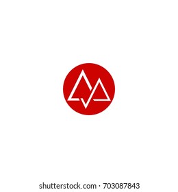 mountain logo.  aa letter logo