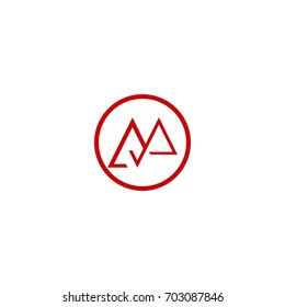 mountain logo.  aa letter logo