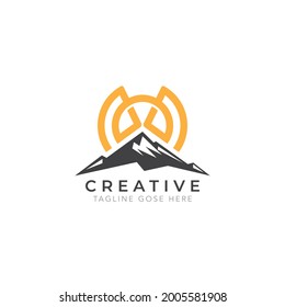 Mountain logo abstract, creative design, logo or icon symbol