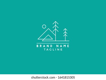 Mountain logo abstract graphic design in vector editable file.