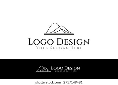 logotipo de montanha com estilo de design linear abstrato