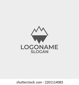 mountain logo, abstract logo, and simple icon logo.
