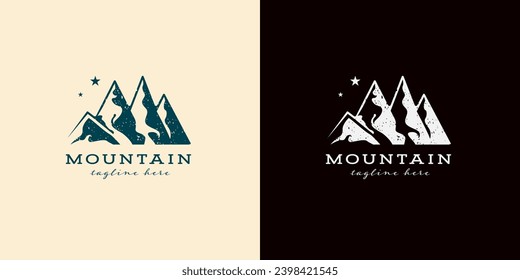 Mountain logo abstract vector design. Logotype template for extreme sport, climbers, nature adventures, explorers