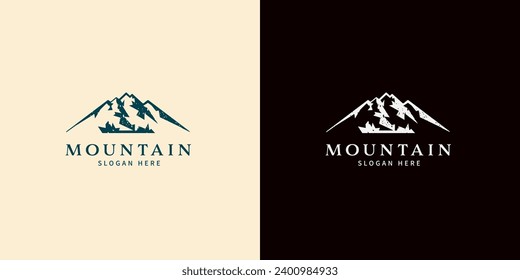 Mountain logo abstract vector design. Logotype template for extreme sport, climbers, nature adventures, explorers