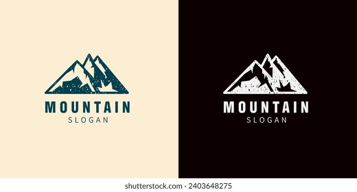 Mountain logo abstract vector design. Logotype template for extreme sport, climbers, nature adventures, explorers