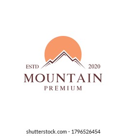 Mountain logo Adventure exploration design vector