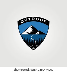 Mountain logo adventure vector illustration of outdoor design