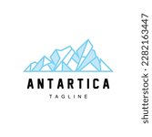Mountain Logo, Antarctic Iceberg Logo Design, Nature Landscape Vector, Product Brand Illustration Icon