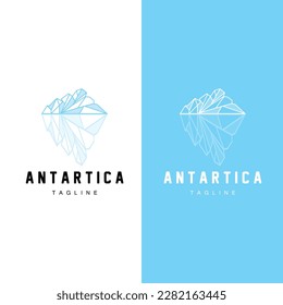 Mountain Logo, Antarctic Iceberg Logo Design, Nature Landscape Vector, Product Brand Illustration Icon