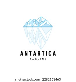 Mountain Logo, Antarctic Iceberg Logo Design, Nature Landscape Vector, Product Brand Illustration Icon