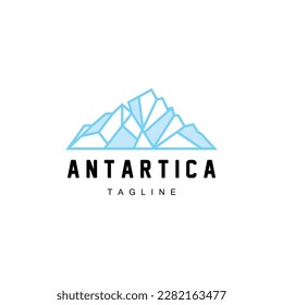 Mountain Logo, Antarctic Iceberg Logo Design, Nature Landscape Vector, Product Brand Illustration Icon