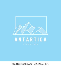 Mountain Logo, Antarctic Iceberg Logo Design, Nature Landscape Vector, Product Brand Illustration Icon