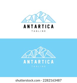 Mountain Logo, Antarctic Iceberg Logo Design, Nature Landscape Vector, Product Brand Illustration Icon