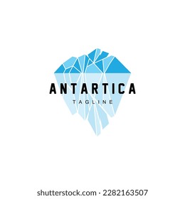 Berglogo, Design des antarktischen Iceberg-Logos, Naturlandschaftsvektor, Illustrationssymbol für die Produktmarken