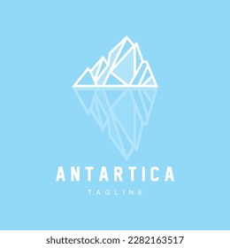 Mountain Logo, Antarctic Iceberg Logo Design, Nature Landscape Vector, Product Brand Illustration Icon