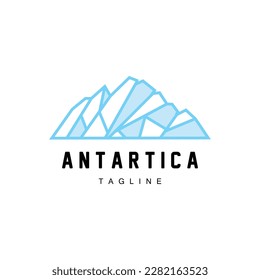 Mountain Logo, Antarctic Iceberg Logo Design, Nature Landscape Vector, Product Brand Illustration Icon