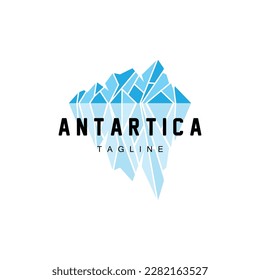 Mountain Logo, Antarctic Iceberg Logo Design, Nature Landscape Vector, Product Brand Illustration Icon