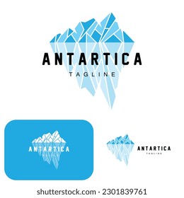 Mountain Logo, Antarctic Iceberg Logo Design, Nature Landscape Vector, Product Brand Illustration Icon