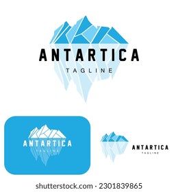 Mountain Logo, Antarctic Iceberg Logo Design, Nature Landscape Vector, Product Brand Illustration Icon