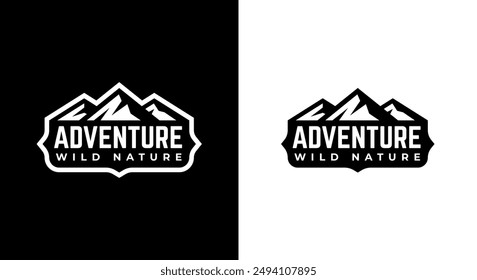 mountain logo badge illustration, adventure logo template