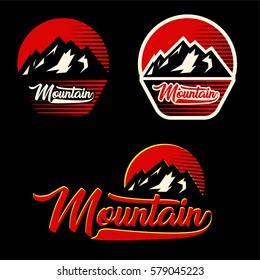 Mountain logo with balack background
