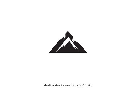 mountain logo black simple flat icon on white background