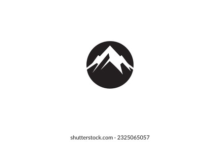 mountain logo black simple flat icon on white background