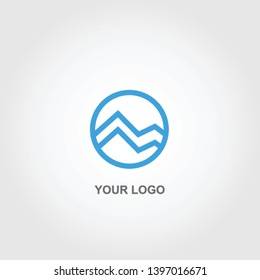 mountain logo. blue gradation color template design vector