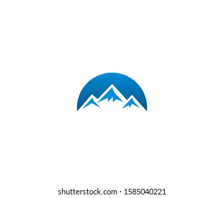 Mountain logo blue vector design 