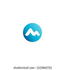 Mountain Logo. Blue White Mountain Logo Design Illustration.