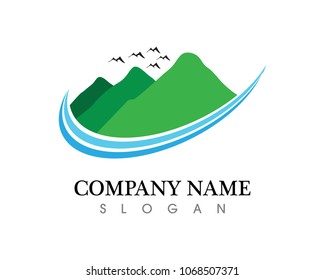 Mountain Logo Business Template VectorMountain nature landscape  logo and symbols  icons template